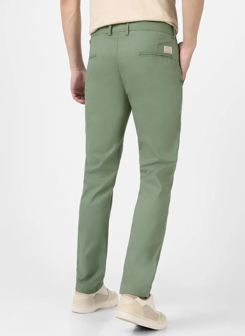 Urbano Fashion  Urbano Fashion Men's Green Cotton Slim Fit Casual Chinos Trousers for Men | Best Price UAE